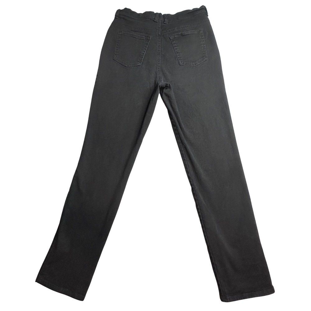 Gloria Vanderbilt Amanda High Rise Straight Leg Jeans Womens 12 Black Denim‎